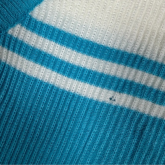 LACOSTE Vintage 70’s 80’s Teal Blue White V-Neck Button Cardigan Sweater L XL - Picture 9 of 9